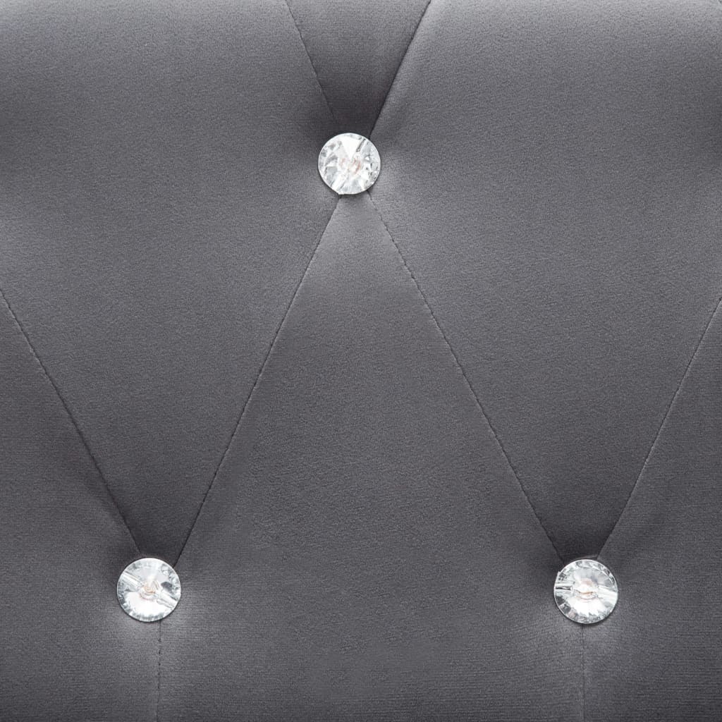 Canapé à 3 places Revêtement en velours 199 x 75 x 72 cm Gris - XIOS