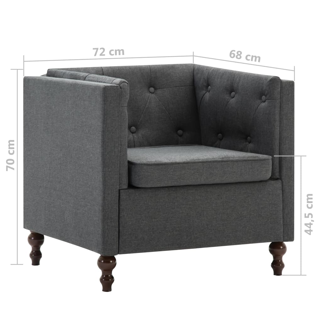 Fauteuil gris foncé tissu XIOS