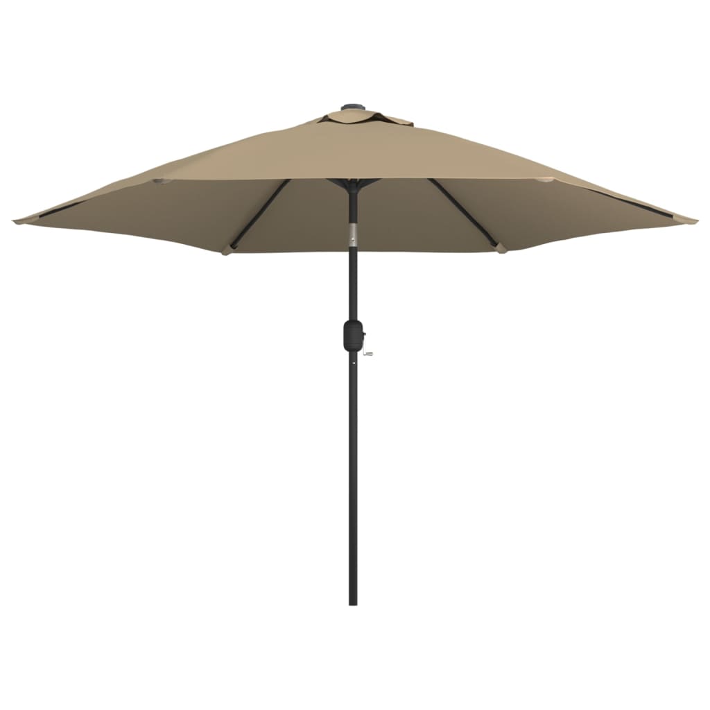 Parasol d'extérieur avec poteau en métal 300 cm Taupe Parasols & voiles d'ombrage vidaXL