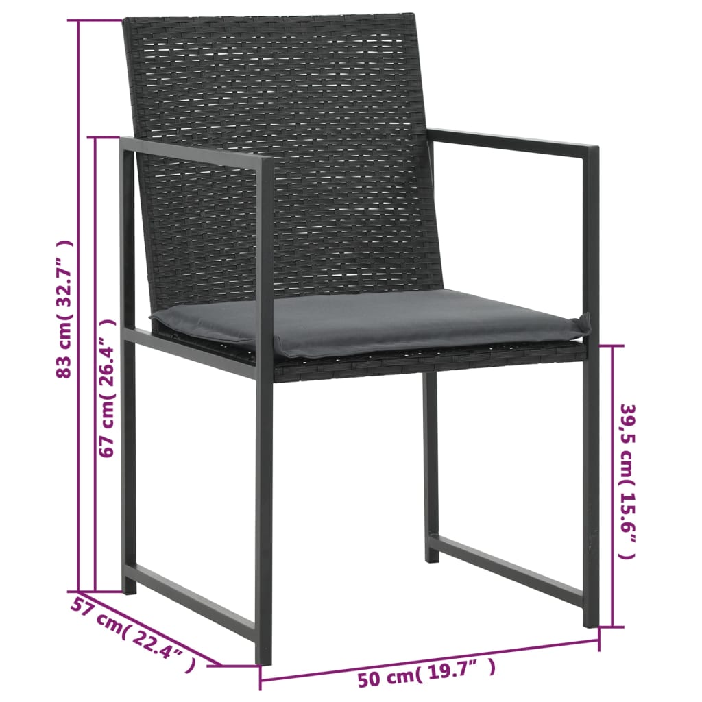 Ensemble à manger d'extérieur 5pcs avec coussins Résine tressée - XIOS