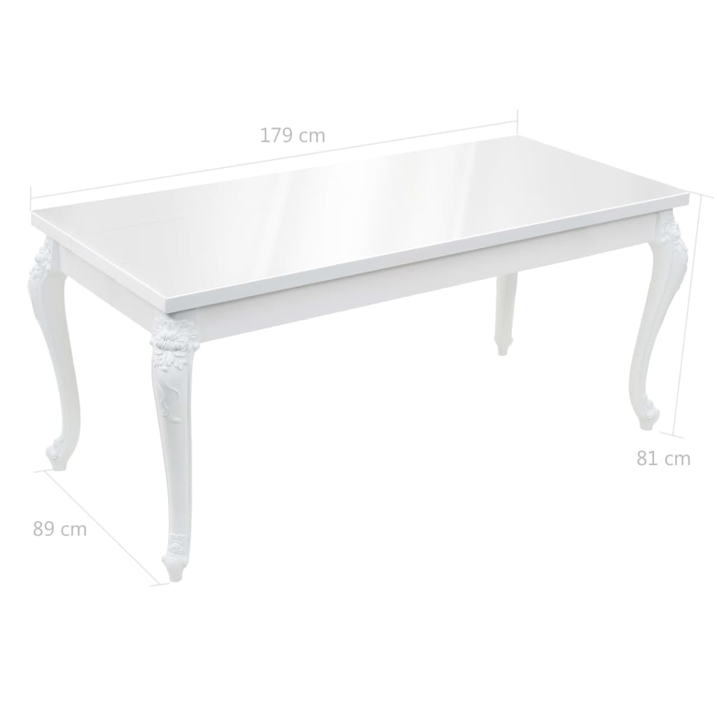 Table à manger 179x89x81 cm Blanc brillant - XIOS