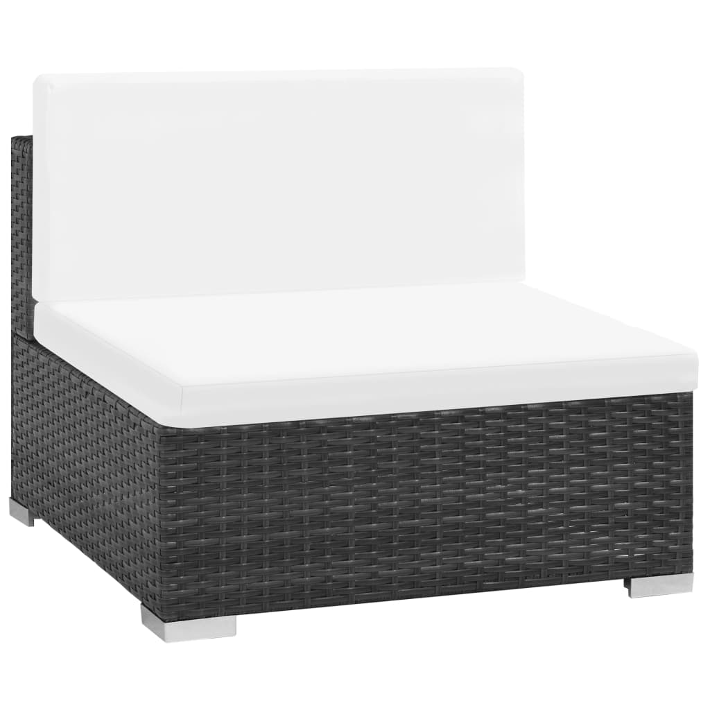 Salon de jardin 7 pcs avec coussins Résine tressée Noir - XIOS