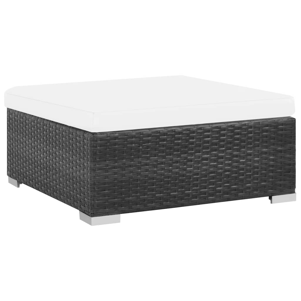 Salon de jardin 7 pcs avec coussins Résine tressée Noir - XIOS