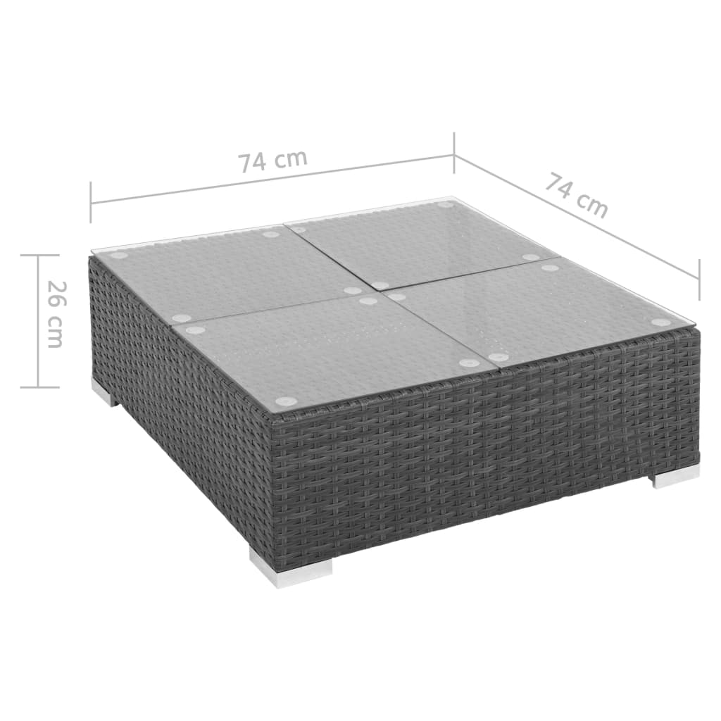 Salon de jardin 7 pcs avec coussins Résine tressée Noir - XIOS