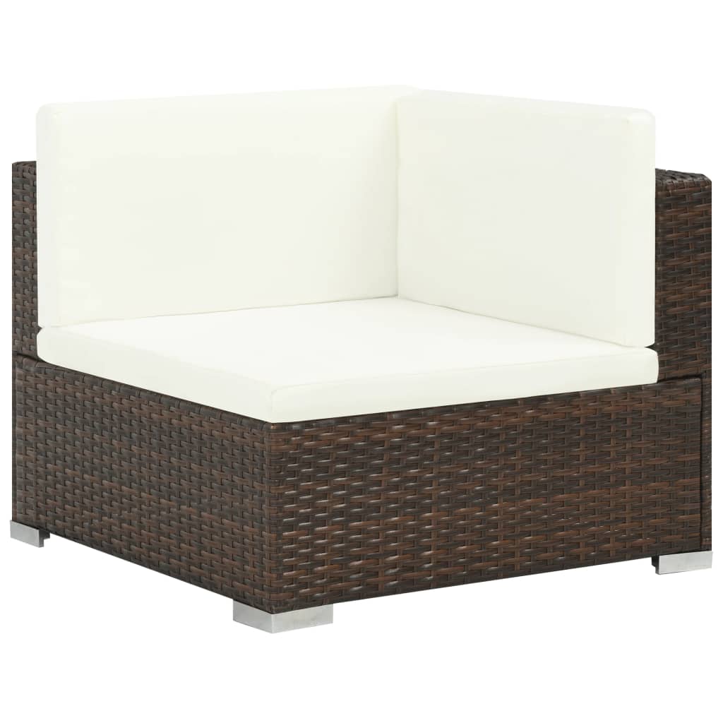 Salon de jardin 7 pcs avec coussins Résine tressée Marron - XIOS