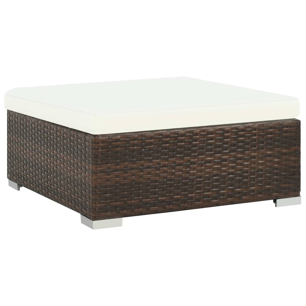 Salon de jardin 7 pcs avec coussins Résine tressée Marron - XIOS