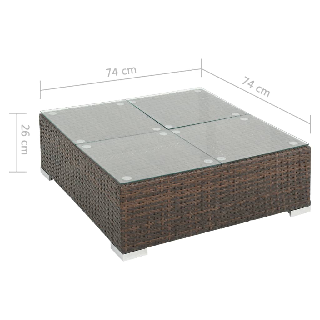 Salon de jardin 7 pcs avec coussins Résine tressée Marron - XIOS