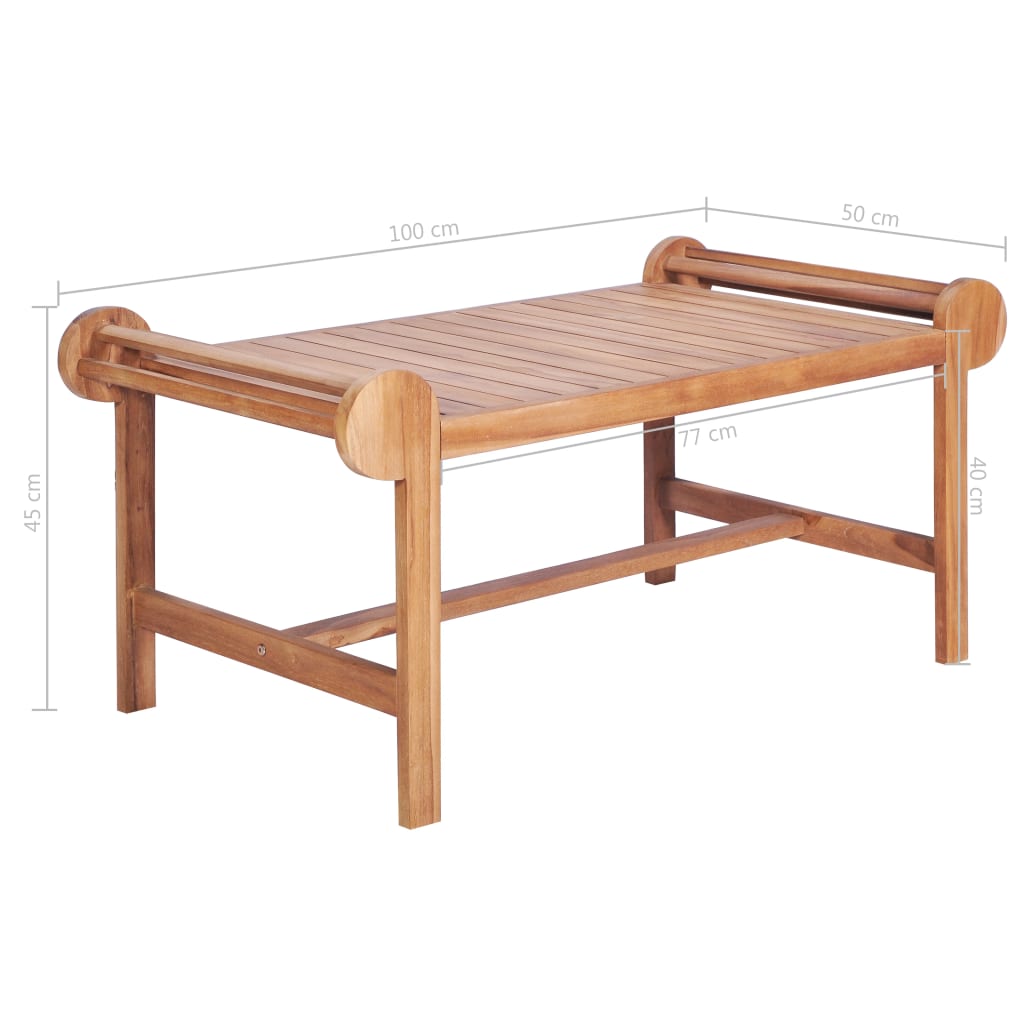 Table basse 100x50x45 cm Teck solide - XIOS