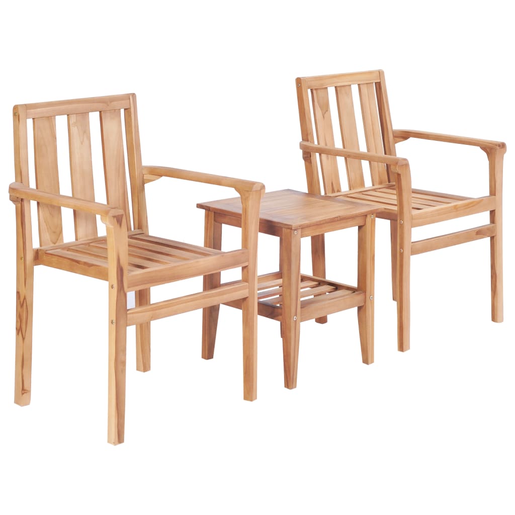 Ensemble de bistro de jardin 3 pcs teck solide - XIOS