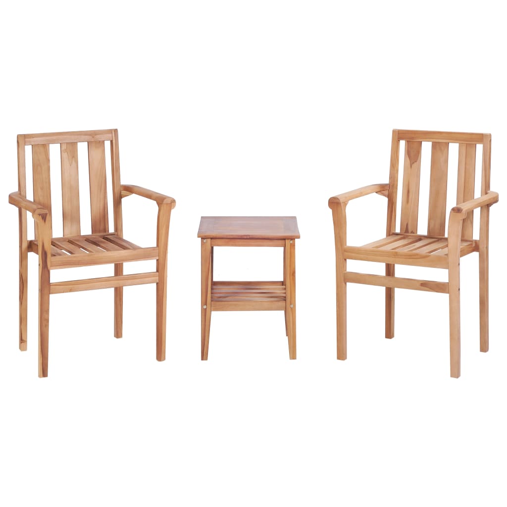 Ensemble de bistro de jardin 3 pcs teck solide - XIOS