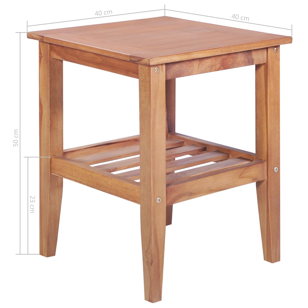 Table basse 40x40x50 cm Carrée Teck solide - XIOS