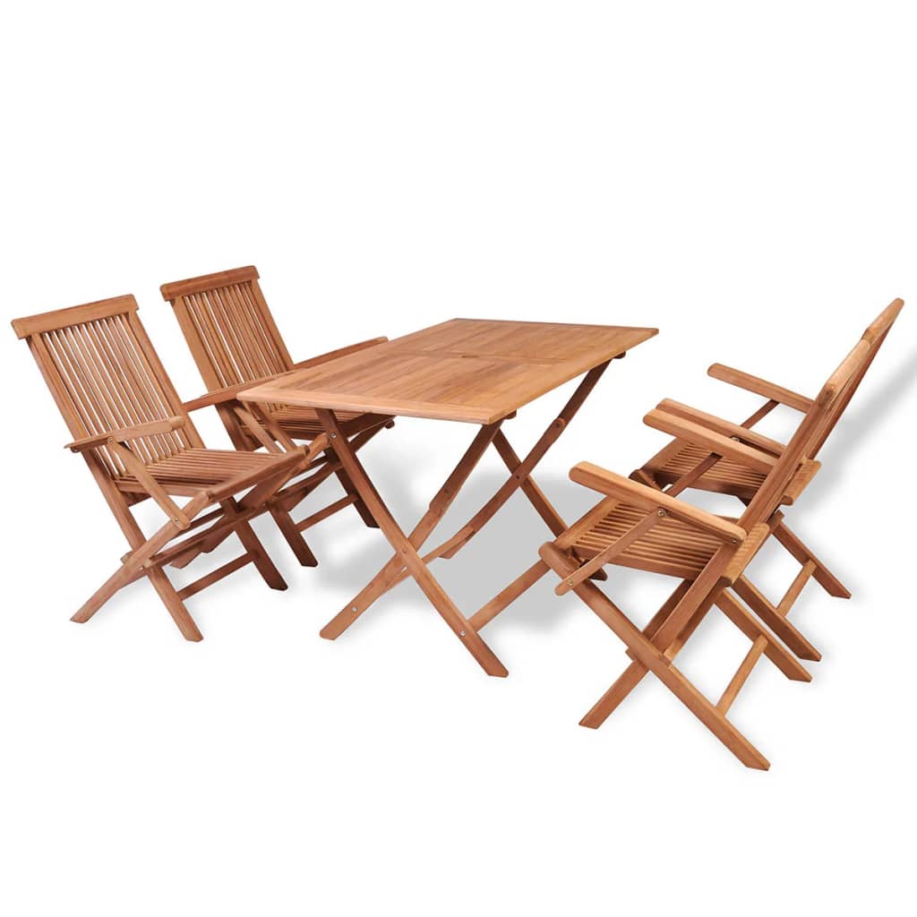 Ensemble à manger de jardin 5 pcs Bois de teck massif - XIOS