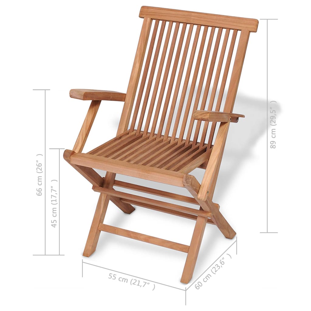 Ensemble à manger de jardin 5 pcs Bois de teck massif - XIOS