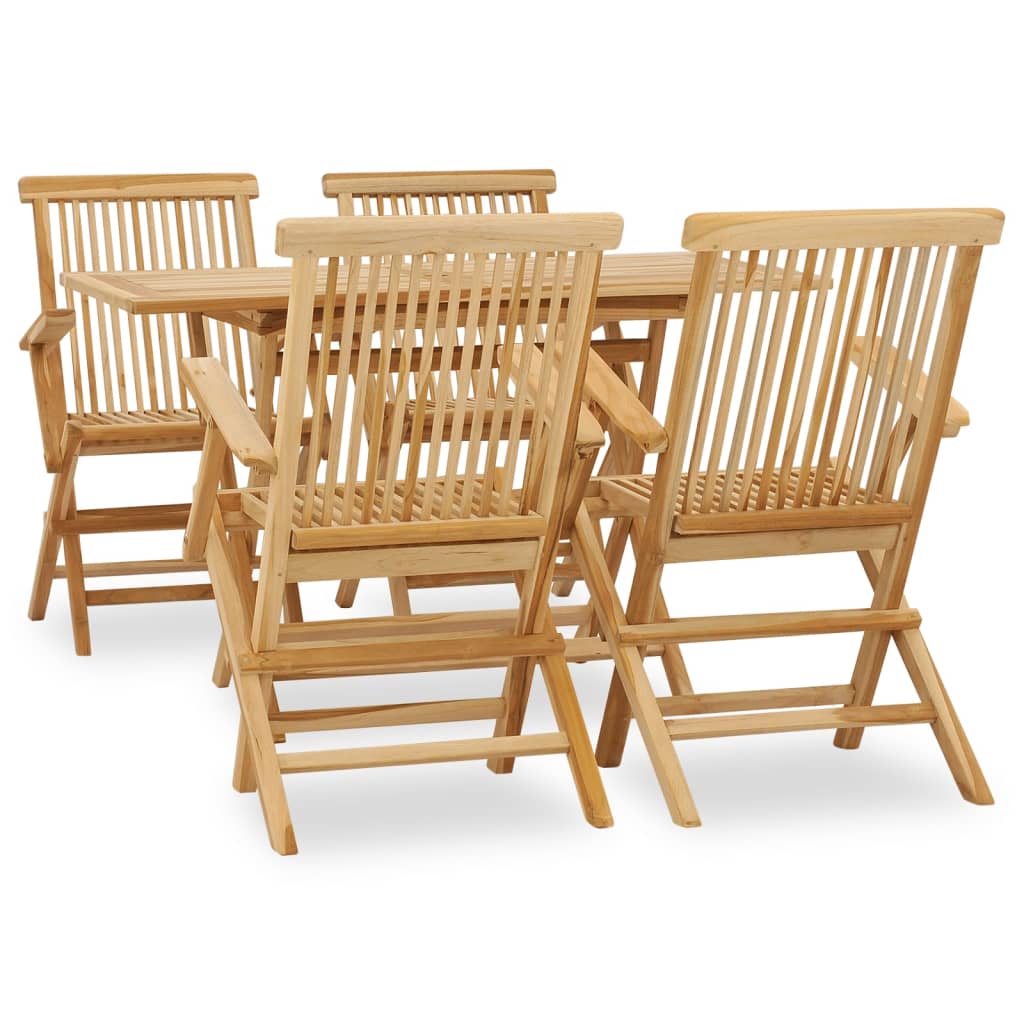 Ensemble à manger d'extérieur 5pcs Bois solide de teck - XIOS