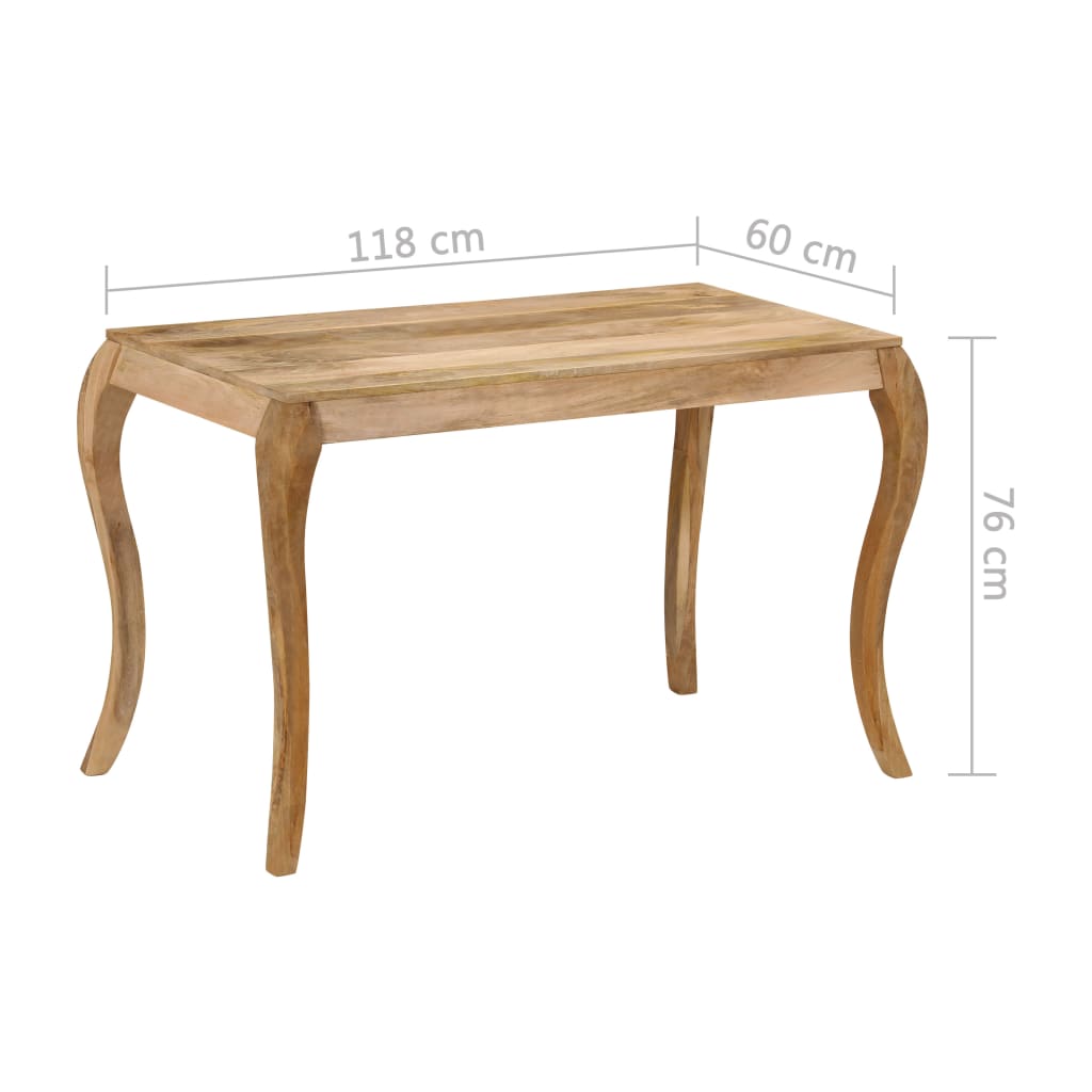 Table de salle à manger 118x60x76 cm Bois de manguier massif