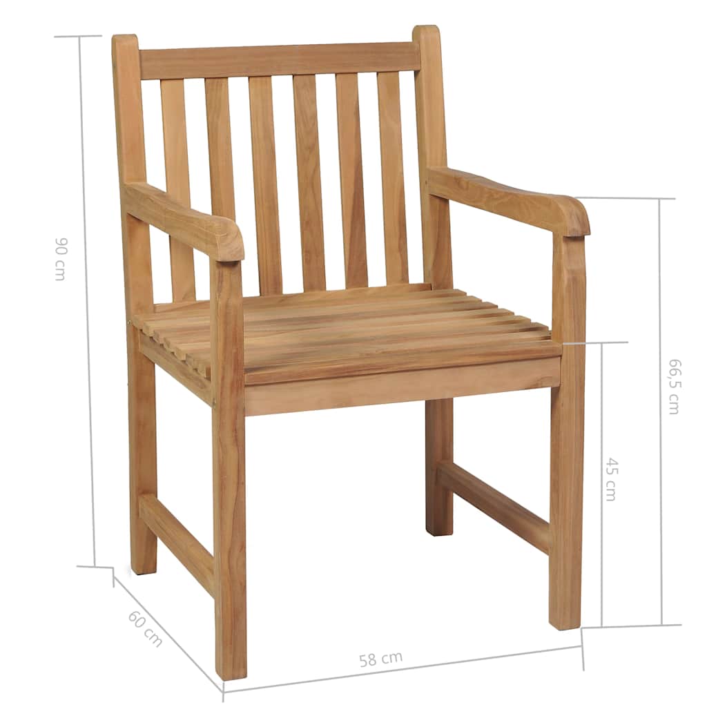 Ensemble à manger d'extérieur 5pcs Bois solide de teck