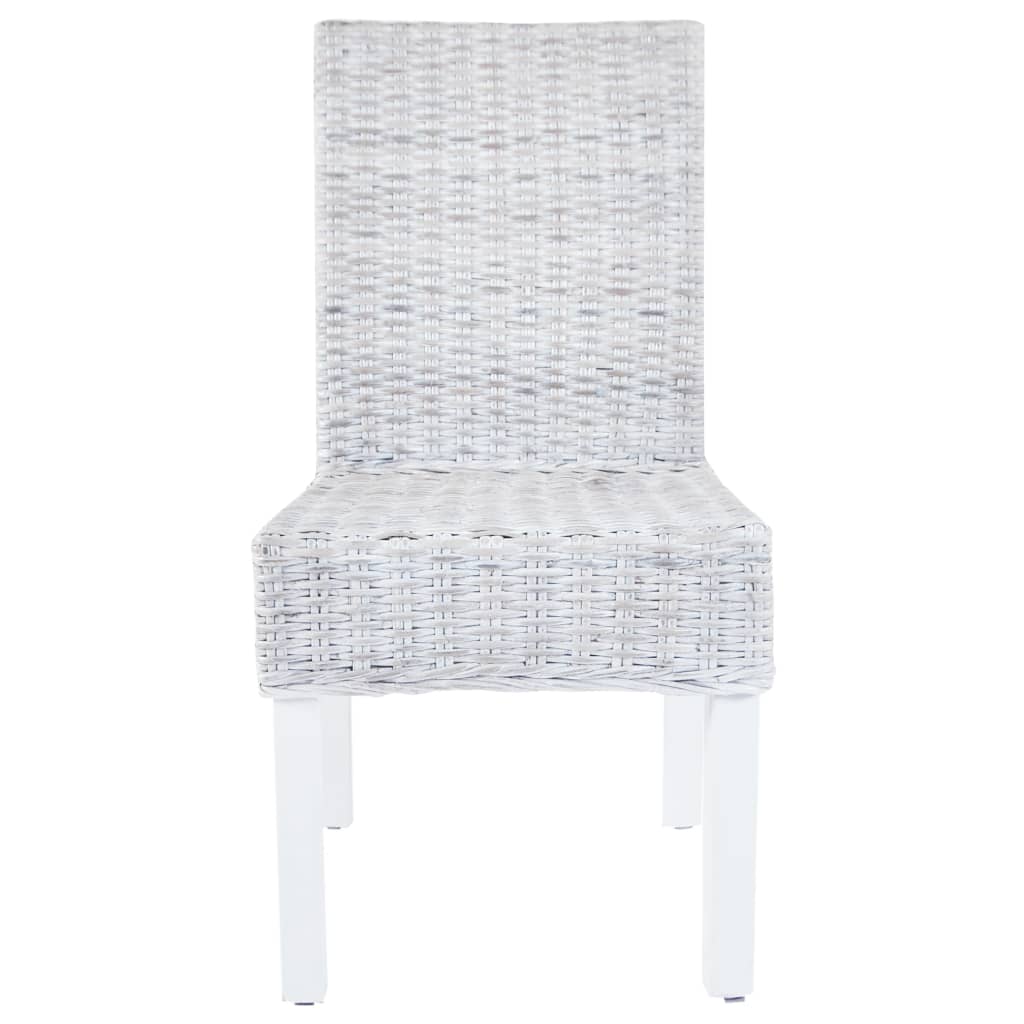 Chaise à manger lot de 6 rotin Kubu et bois de manguier