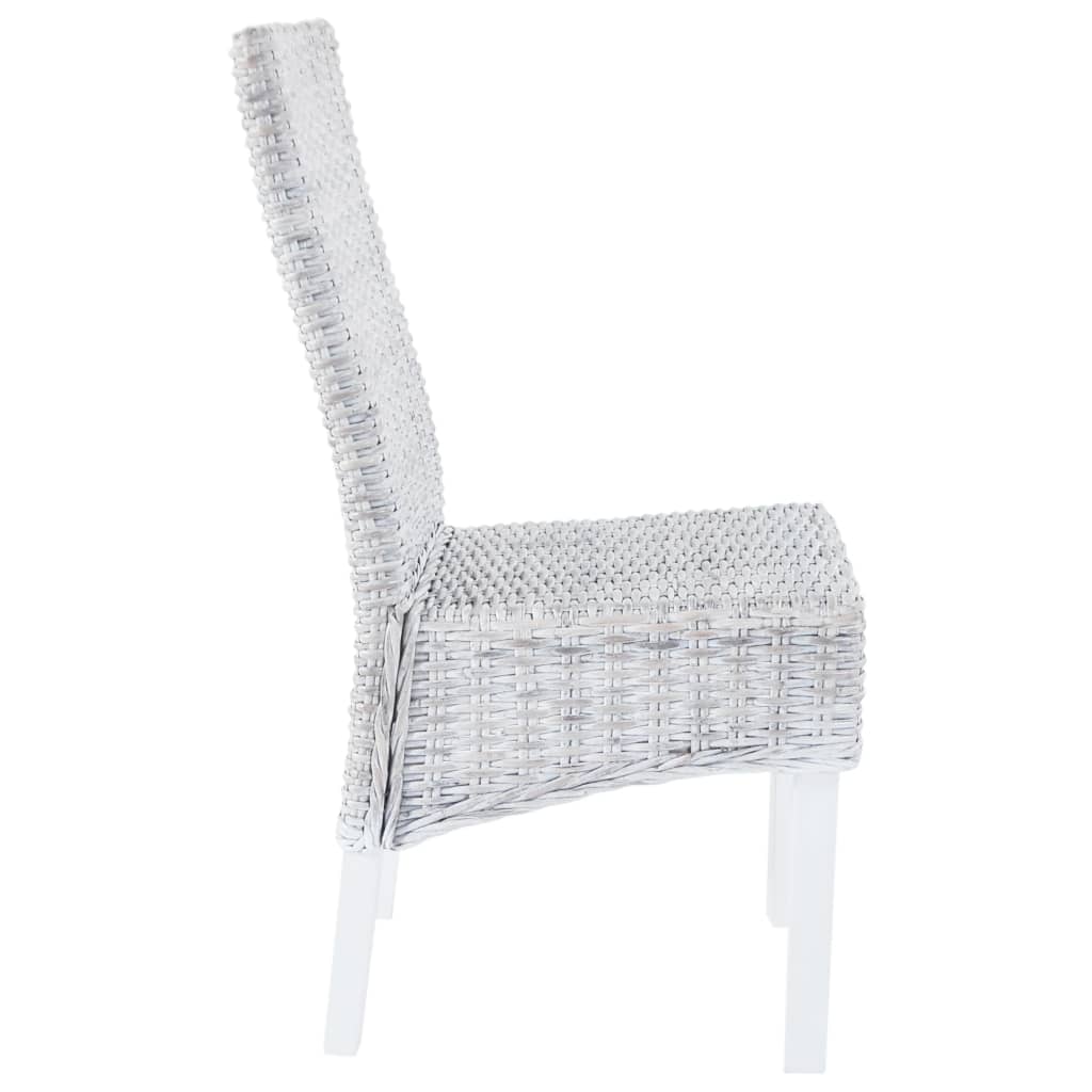 Chaise à manger lot de 6 rotin Kubu et bois de manguier