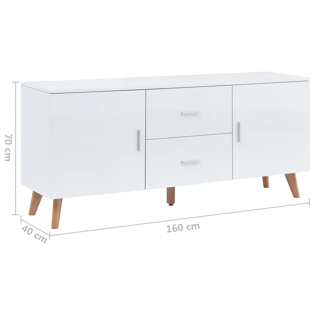 Buffet Blanc 160x40x70 cm MDF - XIOS