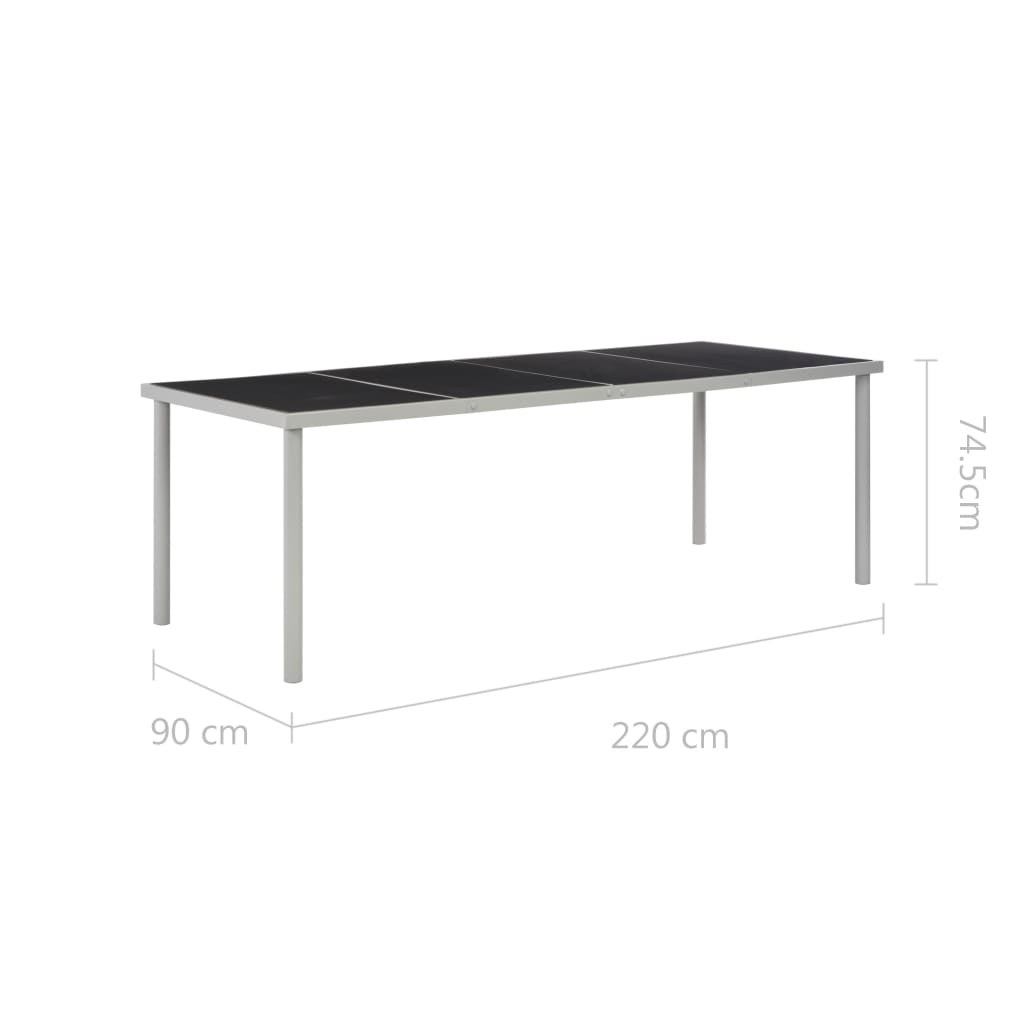 Table de jardin Noir 220x90x74,5 cm Acier Tables de jardin vidaXL