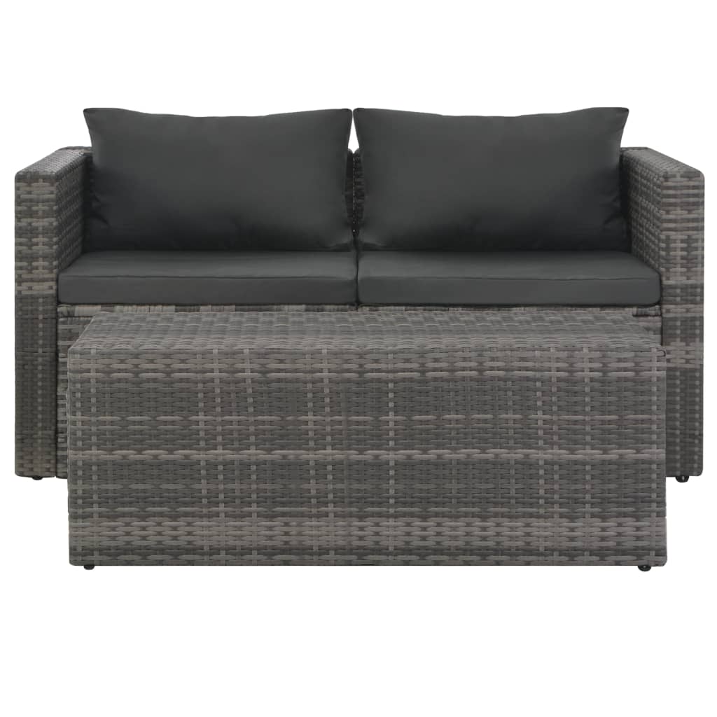 Salon de jardin avec coussins 6 pcs Résine tressée Gris - XIOS