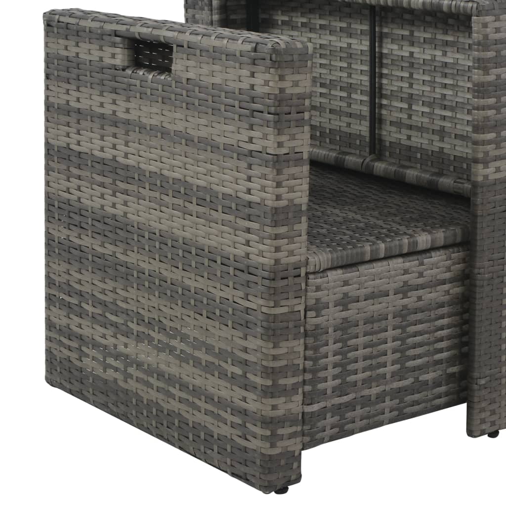 Salon de jardin avec coussins 6 pcs Résine tressée Gris - XIOS