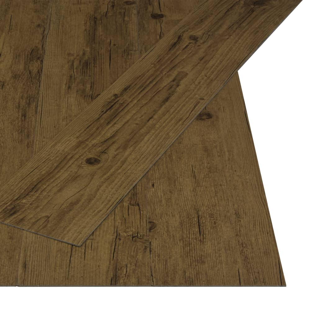 Dalles de plancher autoadhésives 4,46 m² 3mm PVC marron naturel Tapis & revêtements de sol vidaXL