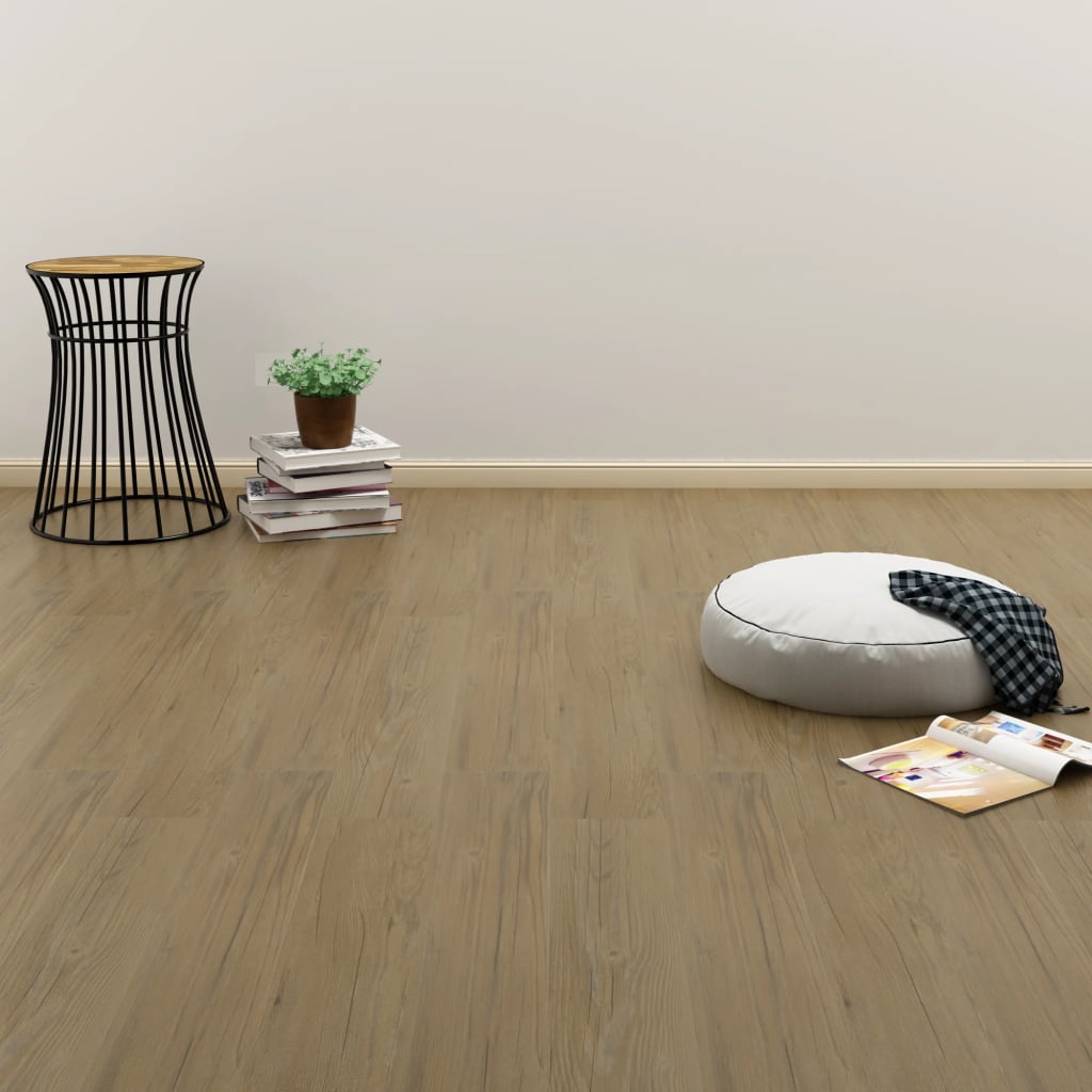 Dalles de plancher autoadhésives 4,46 m² 3mm PVC marron naturel Tapis & revêtements de sol vidaXL