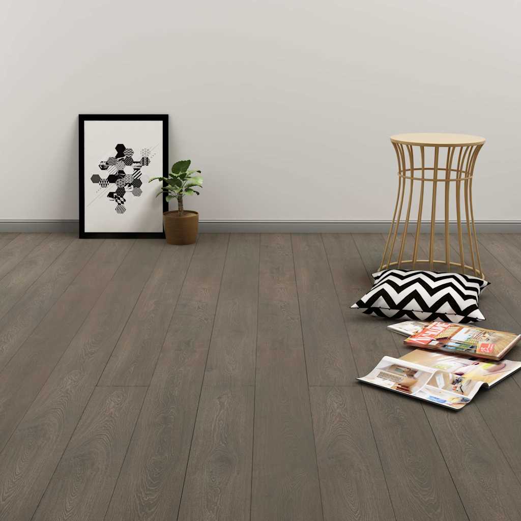 Dalles de plancher autoadhésives 4,46 m² 3mm PVC gris et marron Tapis & revêtements de sol vidaXL