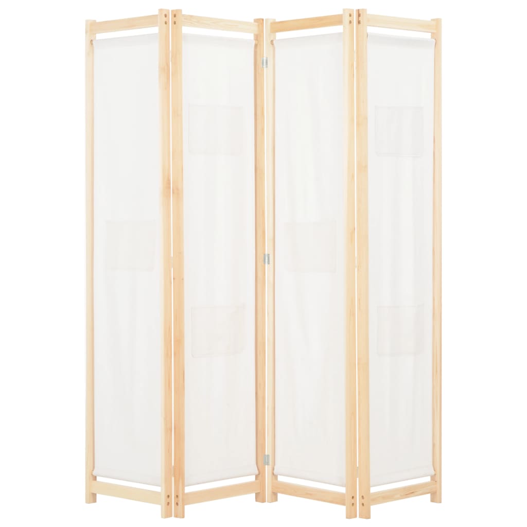 Cloison de séparation 4 panneaux Crème 160x170x4 cm Tissu Séparateurs de pièces vidaXL