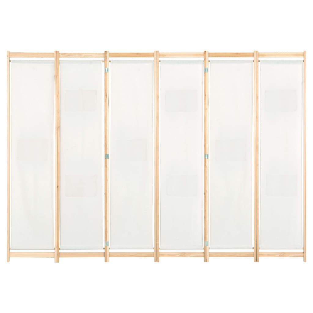 Cloison de séparation 6 panneaux Crème 240 x 170 x 4 cm Tissu - XIOS