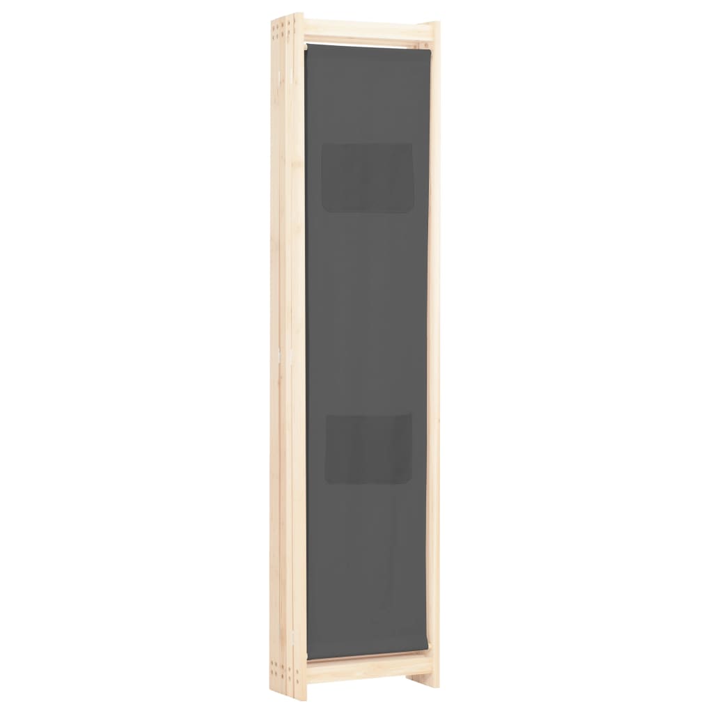 Cloison de séparation 5 panneaux Gris 200 x 170 x 4 cm Tissu XIOS