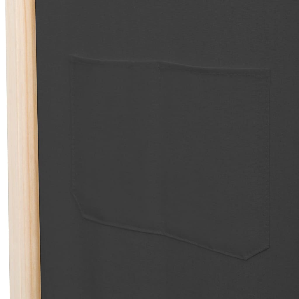 Cloison de séparation 5 panneaux Gris 200 x 170 x 4 cm Tissu XIOS