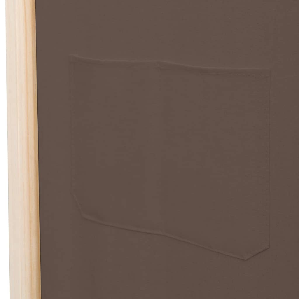 Cloison de séparation 5 panneaux Marron 200 x 170 x 4 cm Tissu XIOS