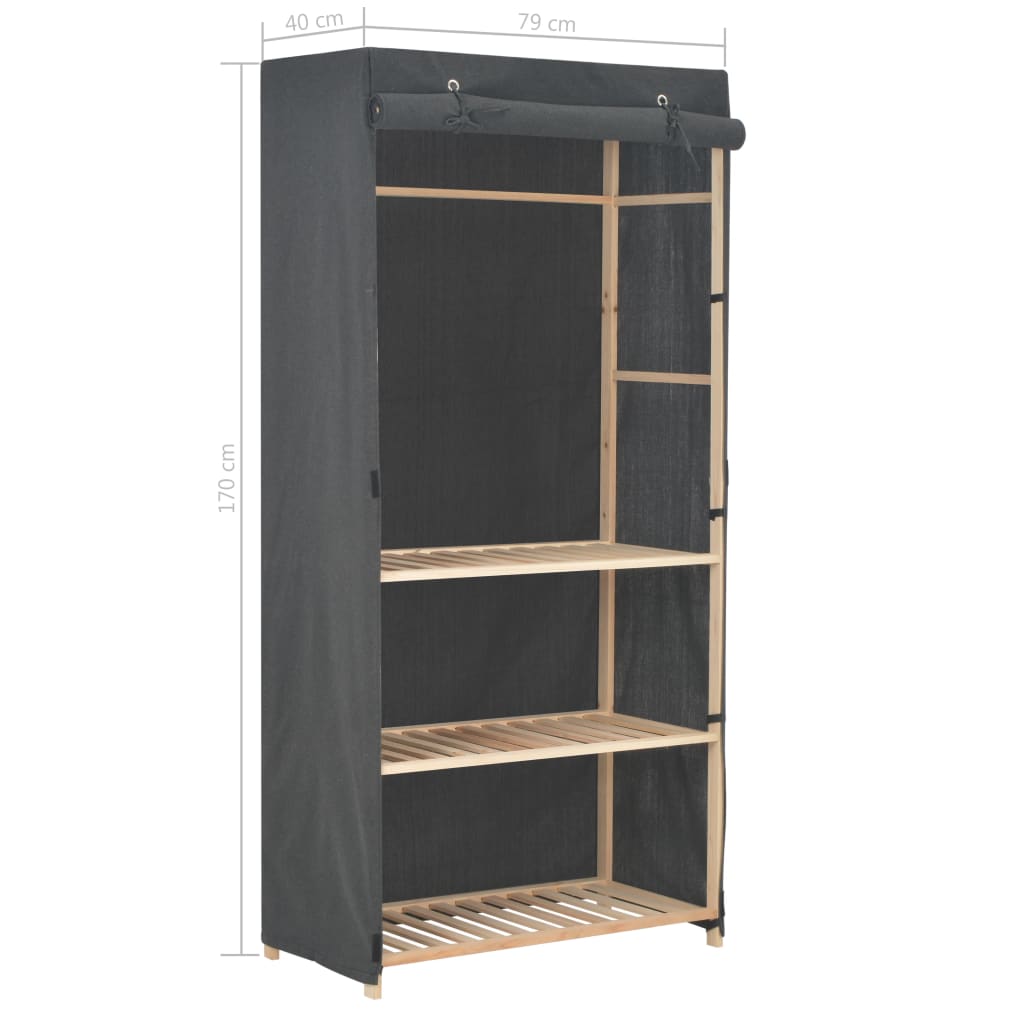 Garde-robe à 3 niveaux Gris 79 x 40 x 170 cm Tissu - XIOS