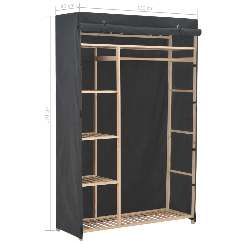 Garde-robe Gris 110 x 40 x 170 cm Tissu - XIOS