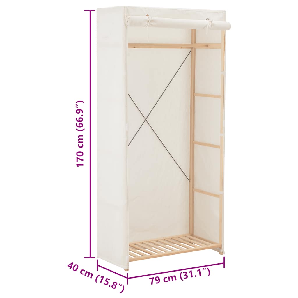 Garde-robe Blanc 79 x 40 x 170 cm Tissu - XIOS