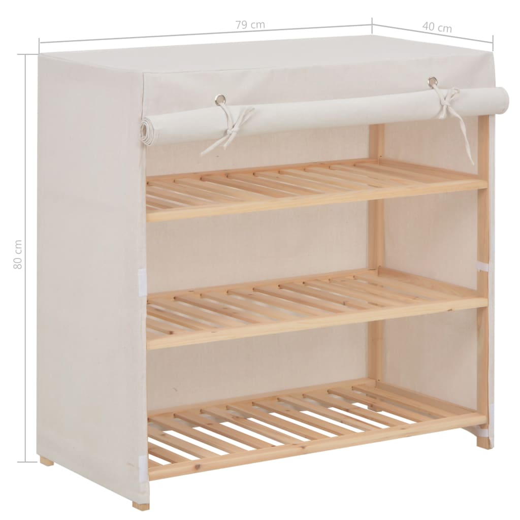 Armoire à chaussures avec housse Blanc 79x40x80 cm Tissu - XIOS