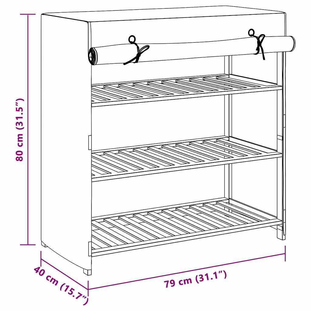 Armoire à chaussures avec housse Blanc 79x40x80 cm Tissu - XIOS