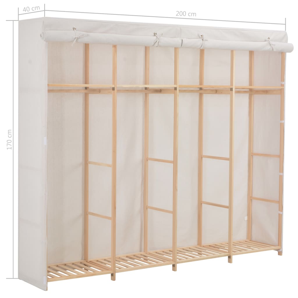 Garde-robe Blanc 200 x 40 x 170 cm Tissu - XIOS