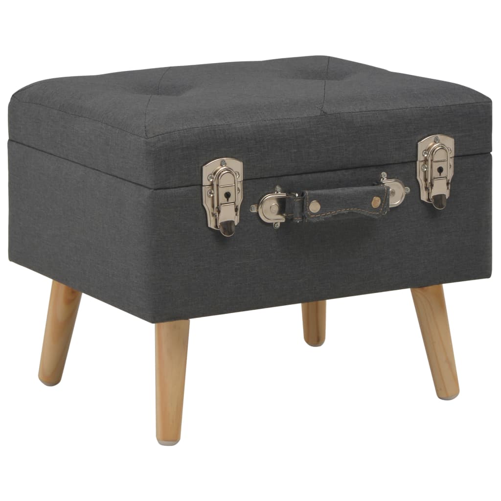 Tabourets de rangement lot de 3 Gris foncé Tissu XIOS