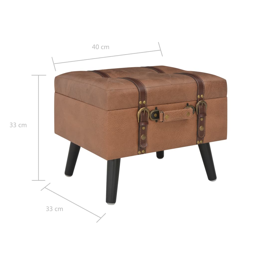 Tabourets de rangement lot de 3 Marron Similicuir - XIOS
