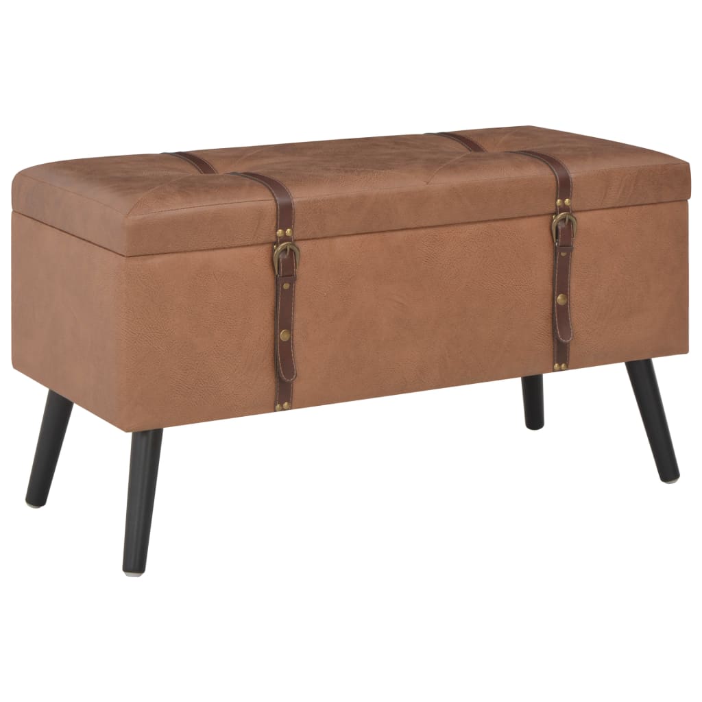 Tabourets de rangement lot de 3 Marron Similicuir - XIOS