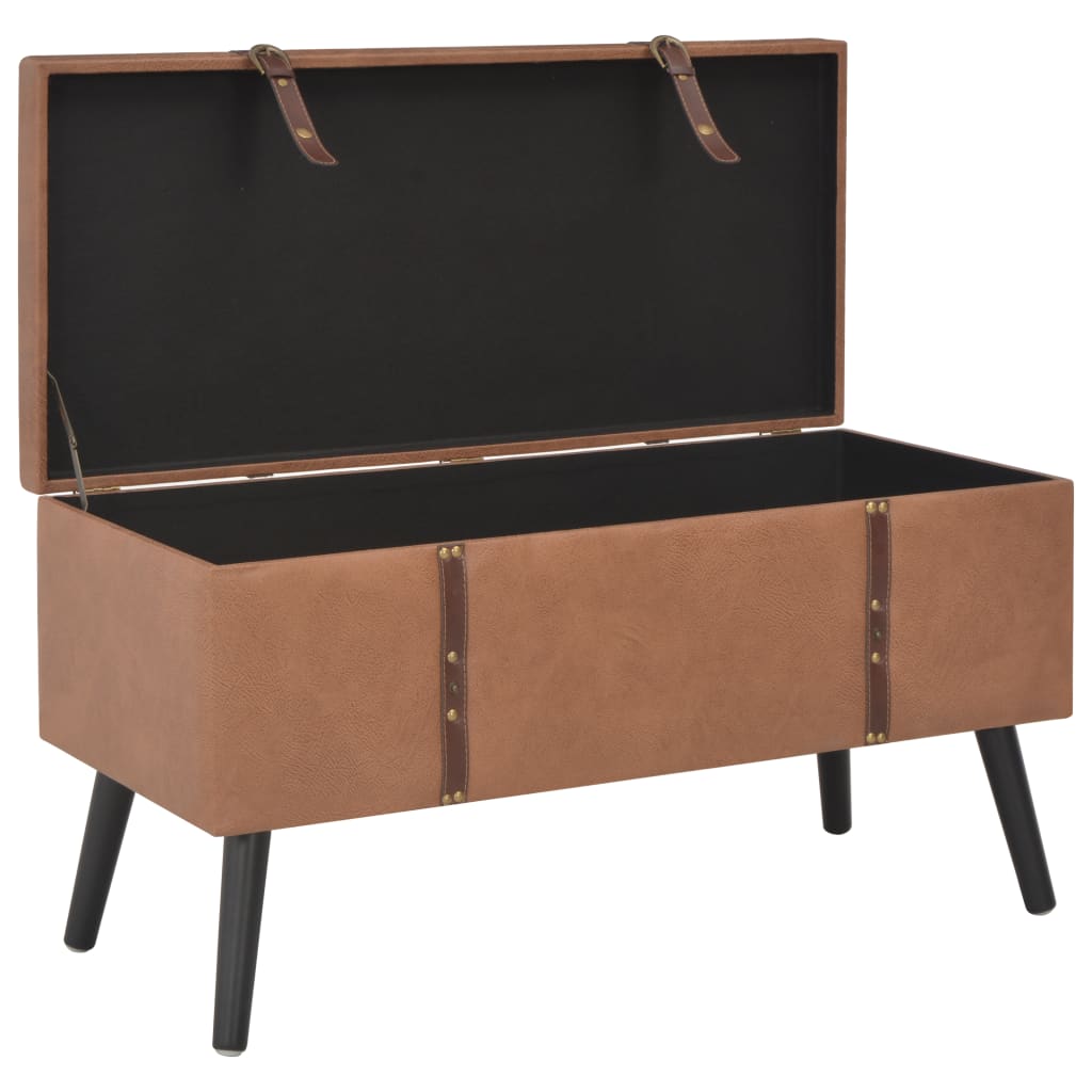 Tabourets de rangement lot de 3 Marron Similicuir - XIOS