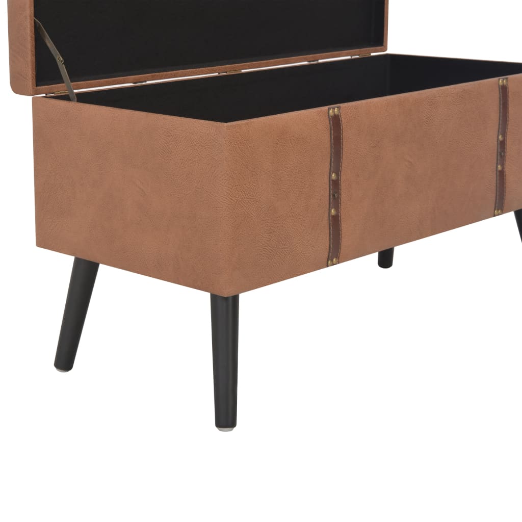 Tabourets de rangement lot de 3 Marron Similicuir - XIOS