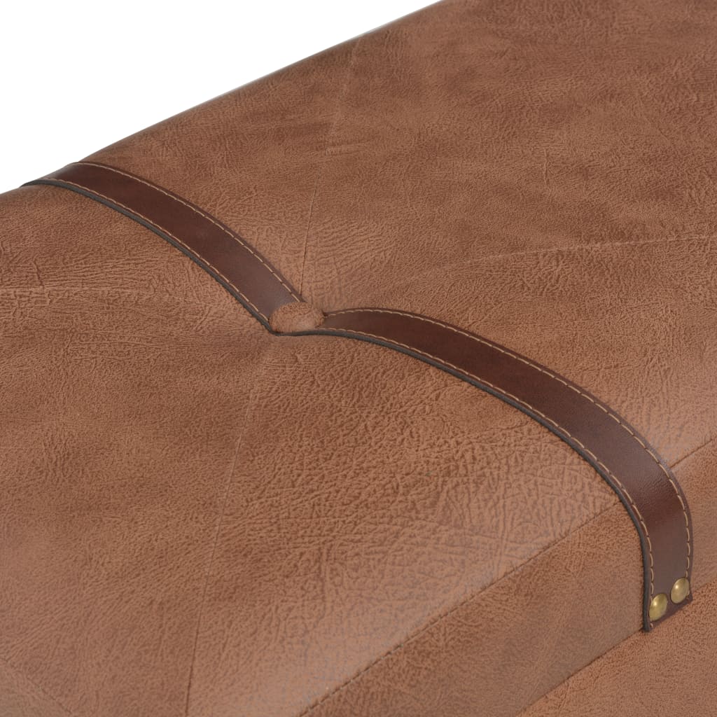 Tabourets de rangement lot de 3 Marron Similicuir - XIOS