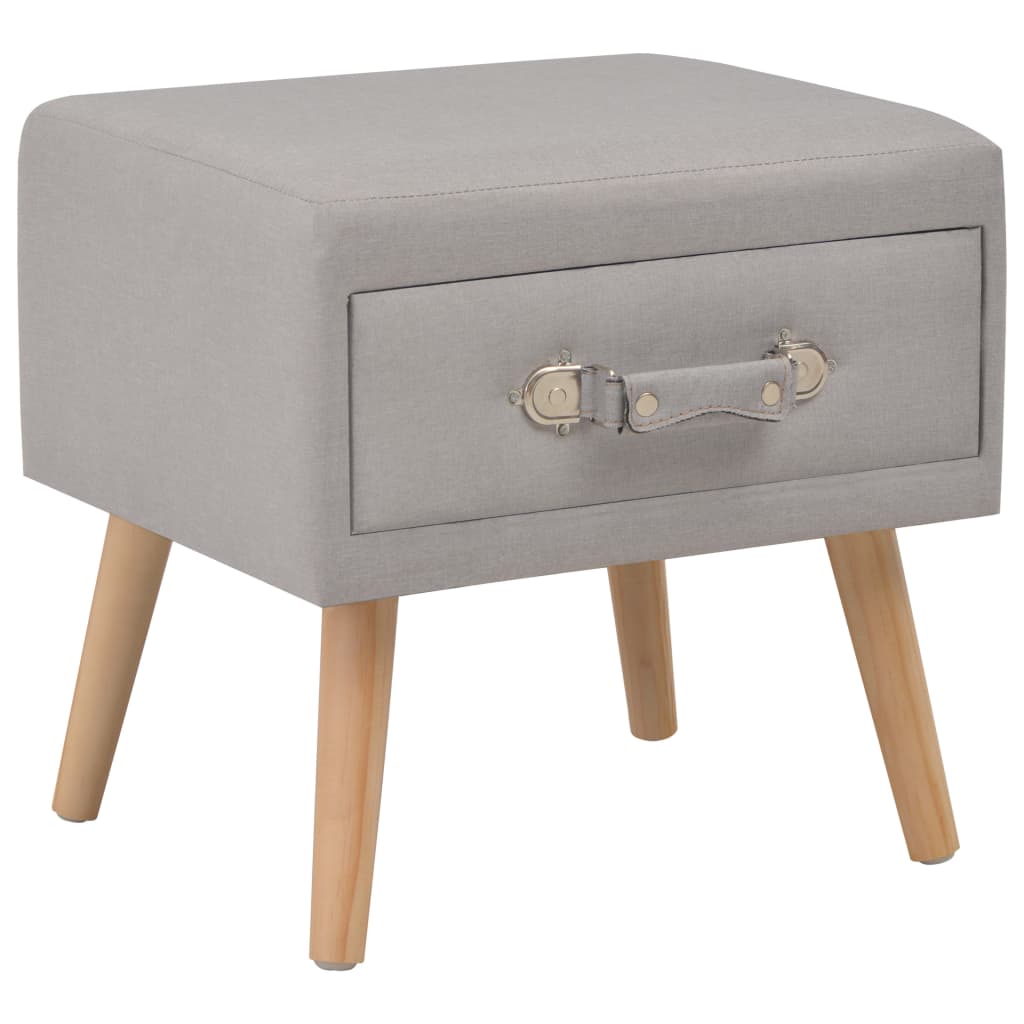 Table de chevet Gris 40x35x40 cm Tissu - XIOS
