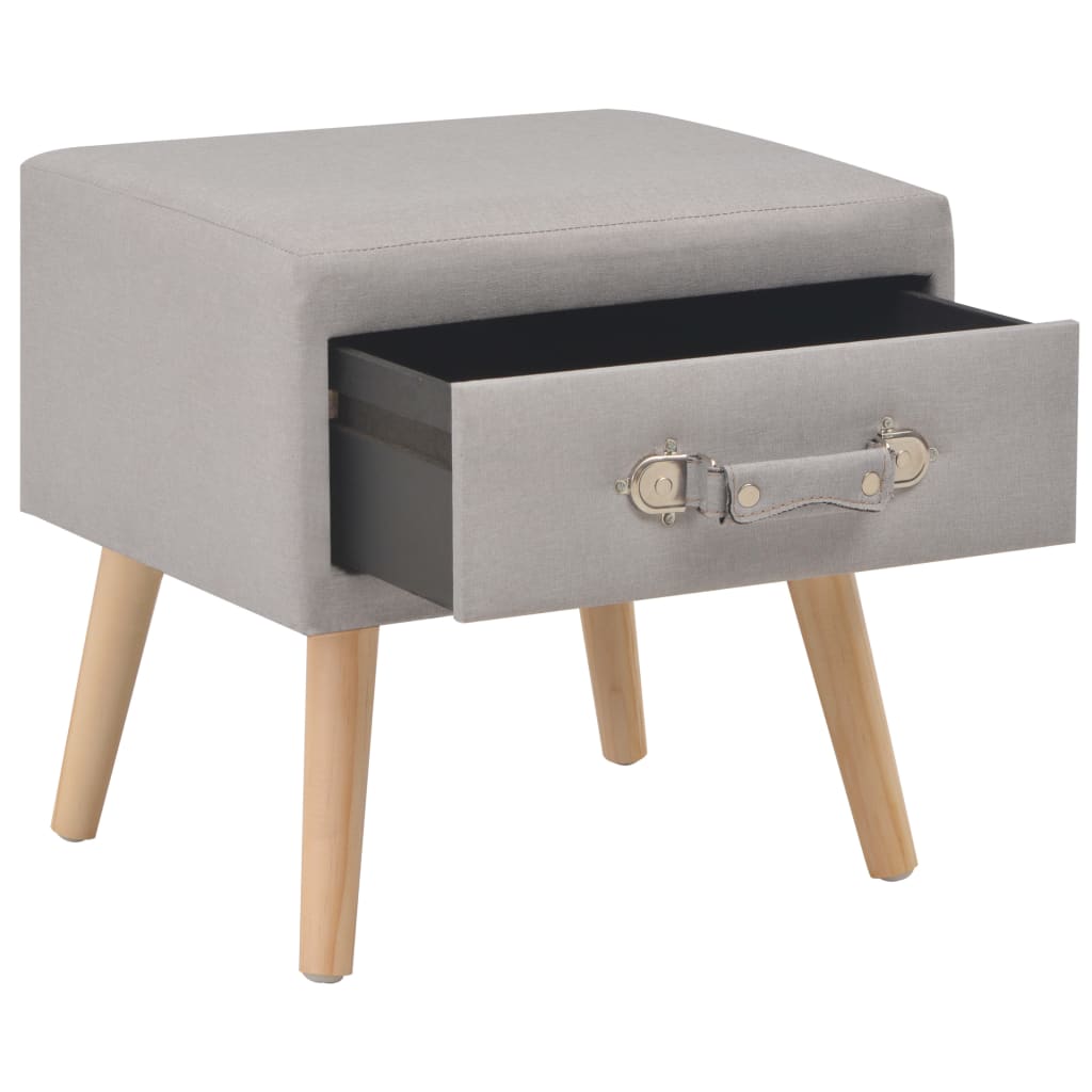 Table de chevet Gris 40x35x40 cm Tissu - XIOS
