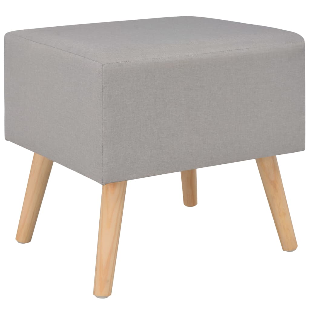 Table de chevet Gris 40x35x40 cm Tissu - XIOS