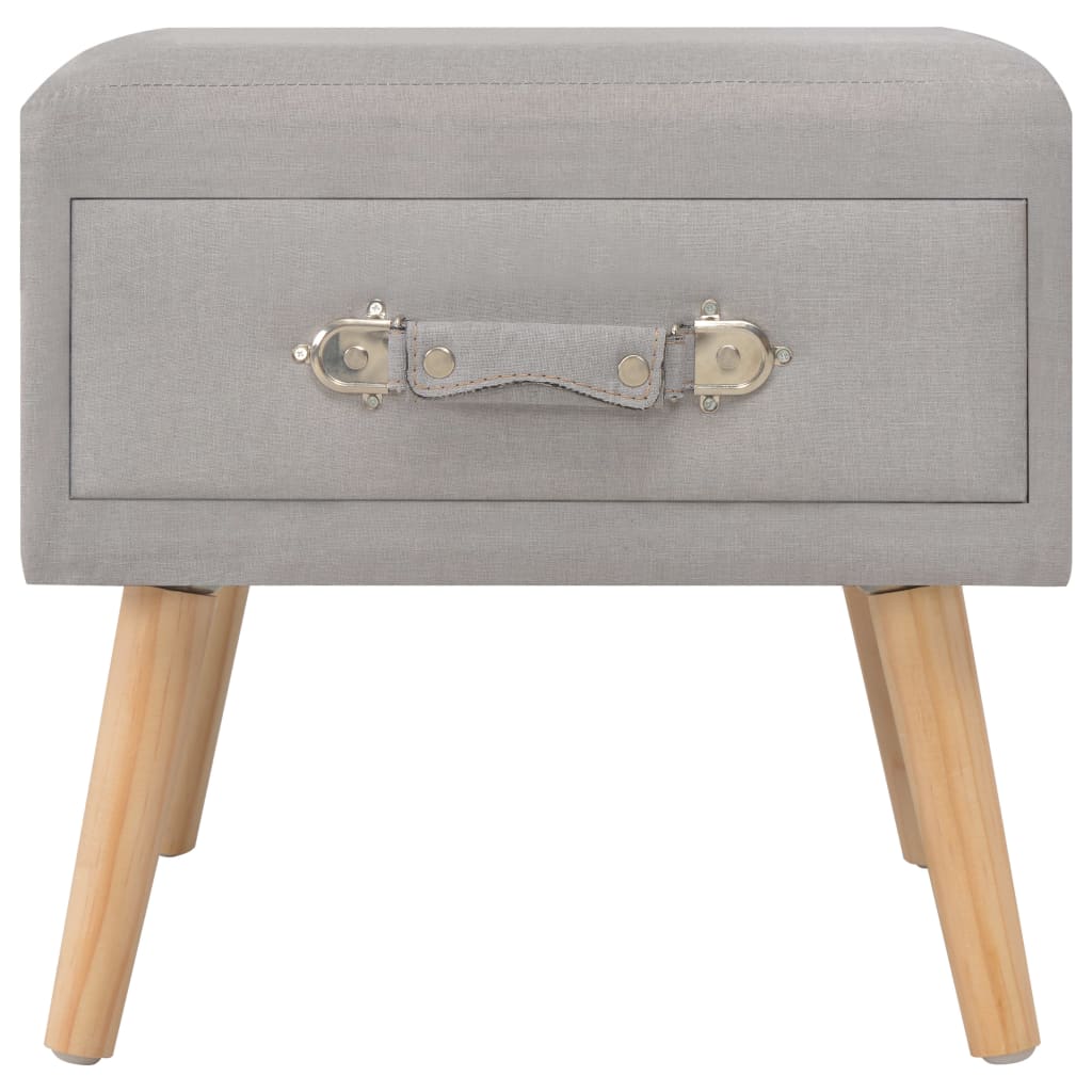 Table de chevet Gris 40x35x40 cm Tissu - XIOS